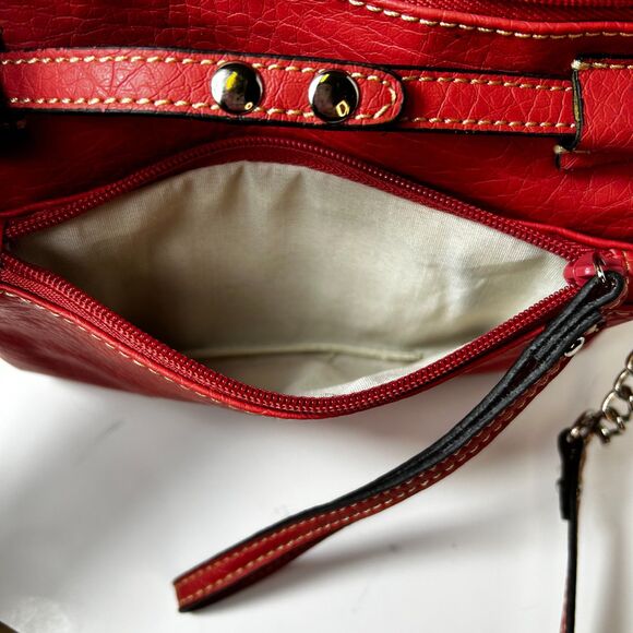 Nine West Women's Pink Textured Vegan Leather Chain Strap Wallet Crossbody Bag - Picture 7 of 14